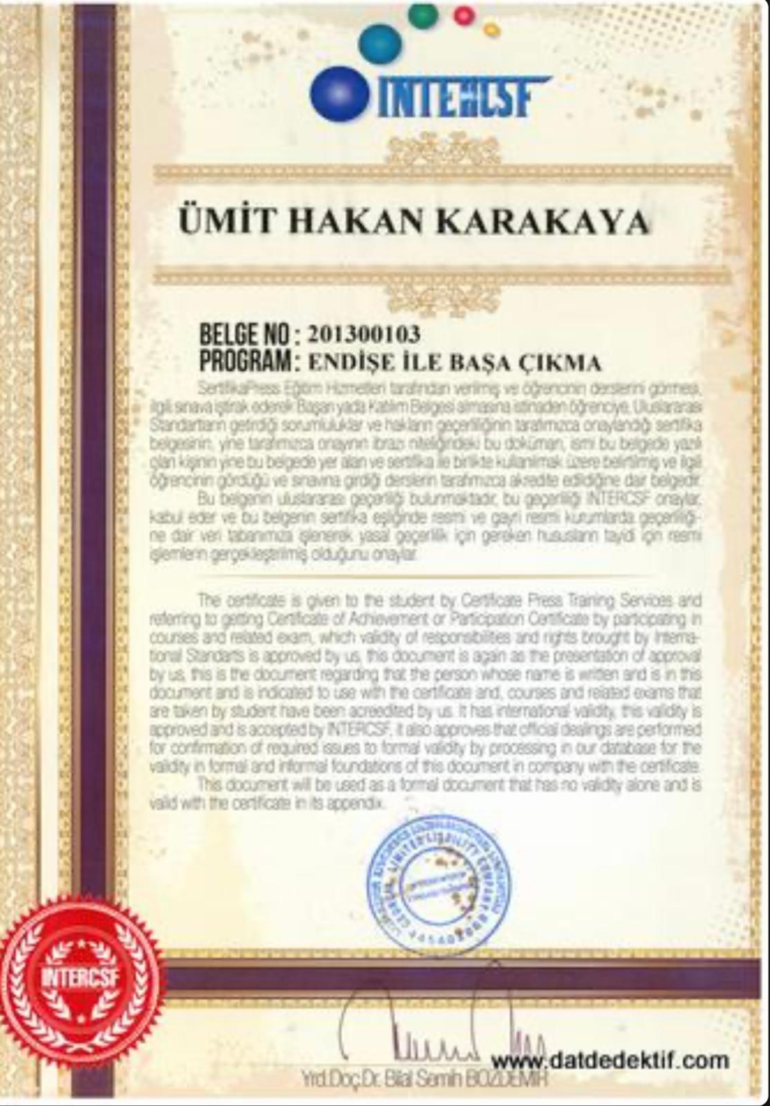 Ankra Dedektif SERTİFİKALARIMIZ